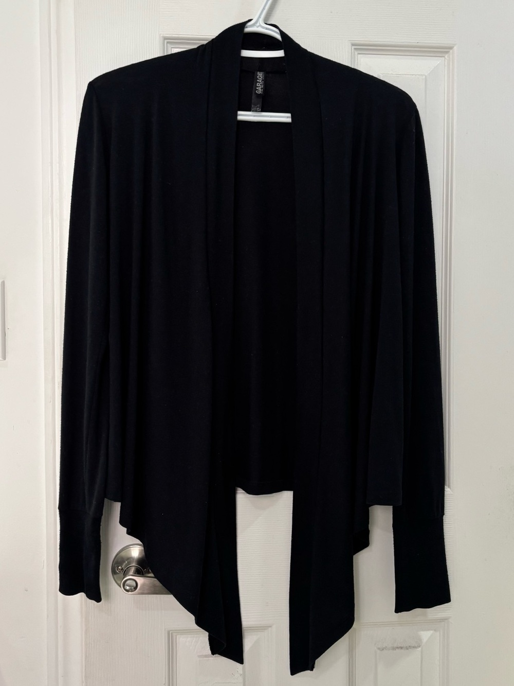 Garage Black Open-Front Draped Cardigan